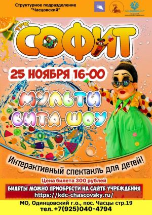 Мульти-вита-шоу театра Софит в посёлке Часцы 25 ноября